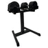 Verstelbare dumbbellset t/m 20 kg inclusief opbergrek