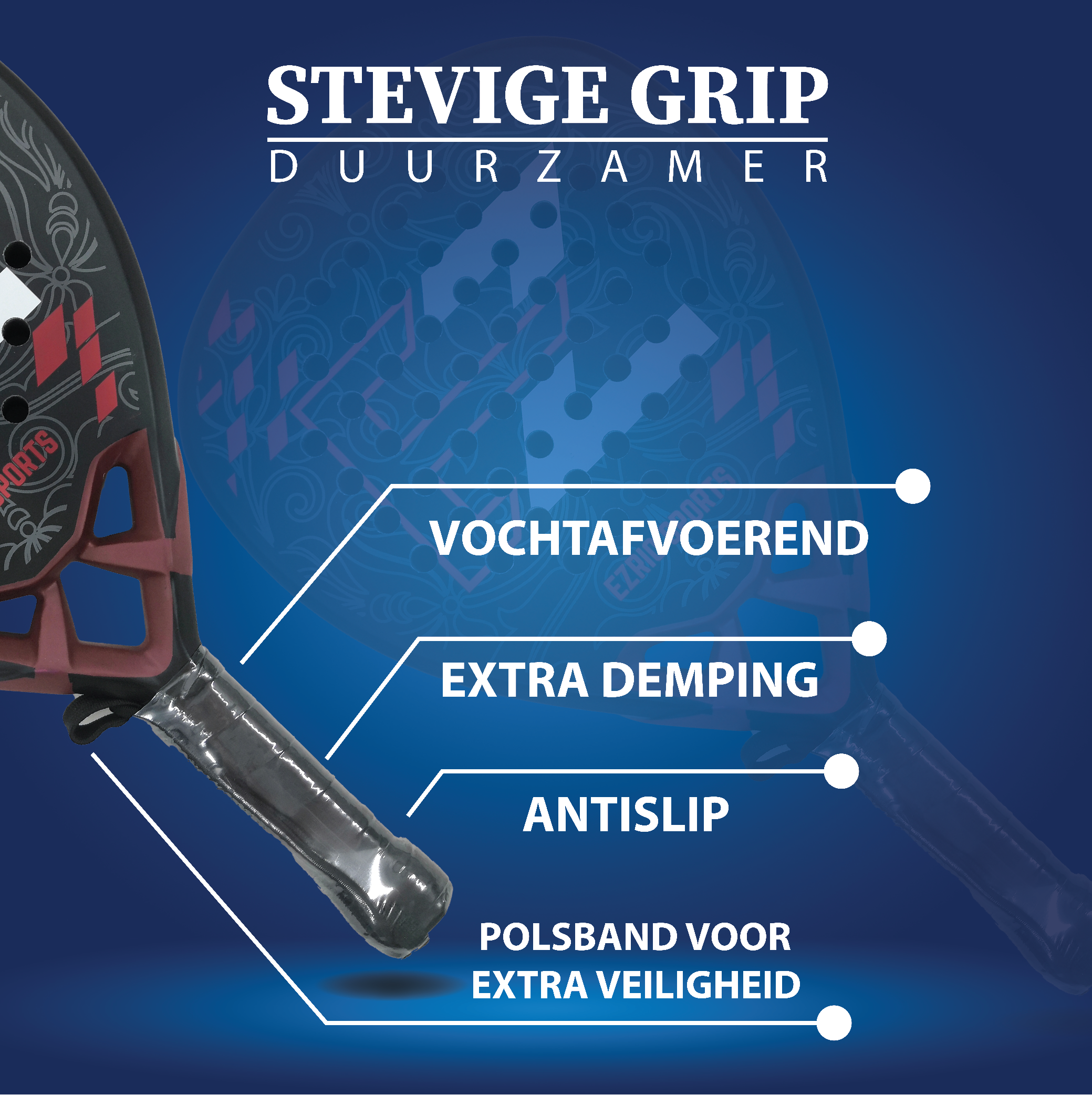 EZRIO SPORTS Diamant Pro Padelracket Zwart Rood — 24K Carbon & Kevlar | 3D Sand | Aanvallend Spel