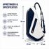 EZRIO SPORTS Padeltas Classic Wit Blauw — 40L | Waterdicht PU Leer | 2 Racketvakken
