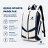 EZRIO SPORTS Padeltas Classic Wit Blauw — 40L | Waterdicht PU Leer | 2 Racketvakken
