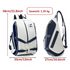 EZRIO SPORTS Padeltas Classic Wit Blauw — 40L | Waterdicht PU Leer | 2 Racketvakken