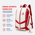 EZRIO SPORTS Padeltas Classic Wit Rood — 40L | Waterdicht PU Leer | 2 Racketvakken