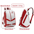 EZRIO SPORTS Padeltas Classic Wit Rood — 40L | Waterdicht PU Leer | 2 Racketvakken