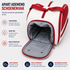 EZRIO SPORTS Padeltas Classic Wit Rood — 40L | Waterdicht PU Leer | 2 Racketvakken