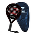 EZRIO SPORTS Padelracket Rond — Zwart Rood — 3K Carbon | Incl. Hoes | Beginner & Gevorderde