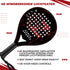 EZRIO SPORTS Padelracket Rond — Zwart Rood — 3K Carbon | Incl. Hoes | Beginner & Gevorderde