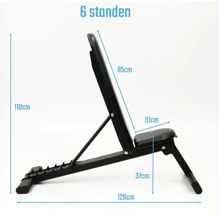 Muscle Power Opklapbare Fitness Bench — 7 Standen | 250 kg