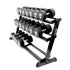 Muscle Power Dumbbellrek 3-laags — 160cm | Mat Zwart | Hexa & PU Dumbbells