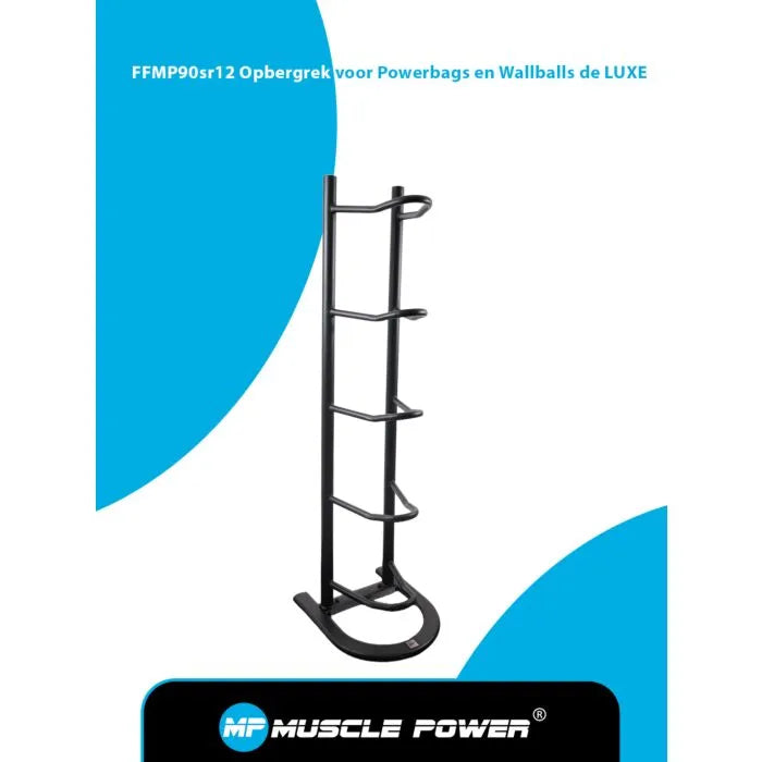 Muscle Power Opbergrek Powerbags & Wallballs Deluxe — 5 Plaatsen | Mat Zwart