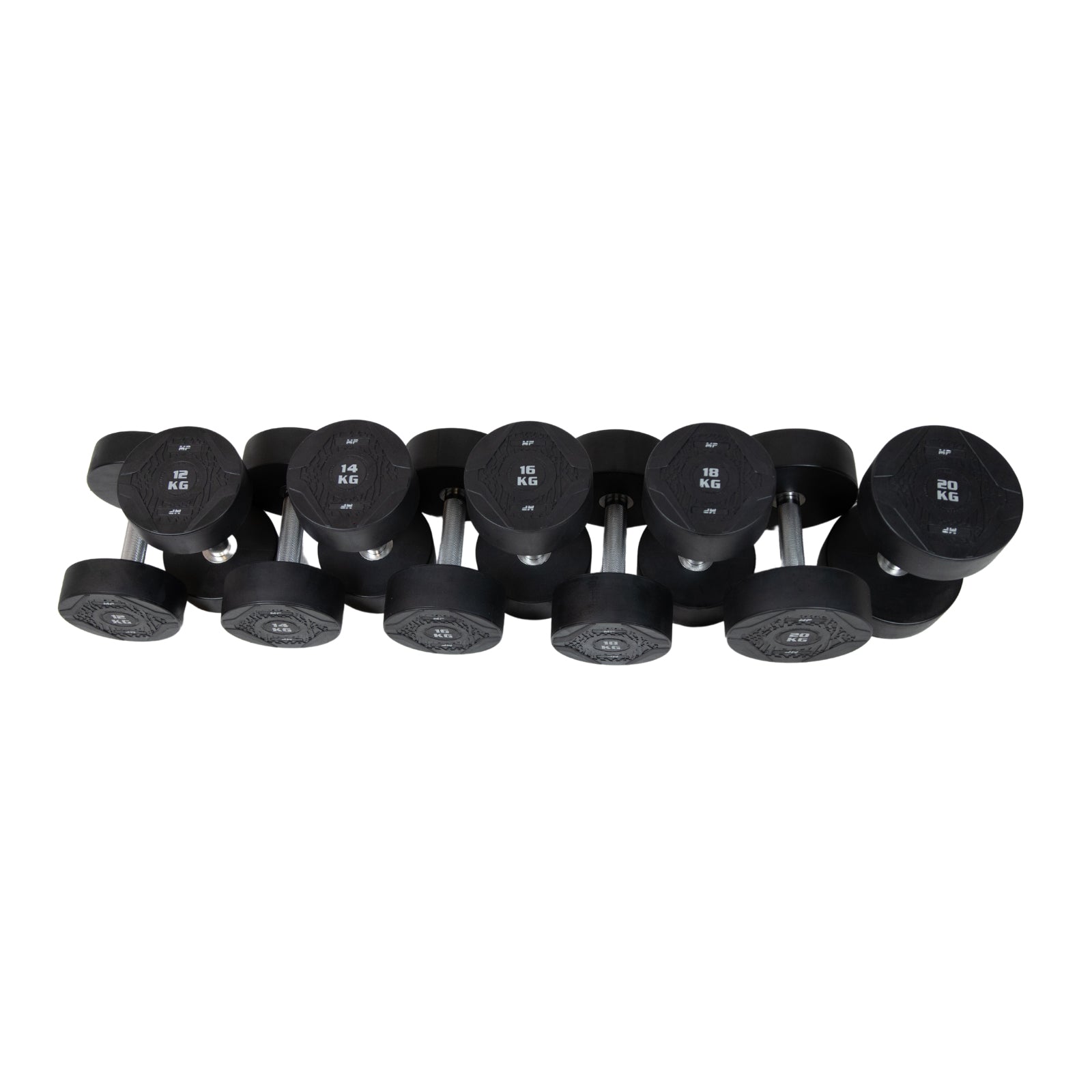 MP1012 Ronde rubber dumbbellset 2-20 kg - productafbeelding 4