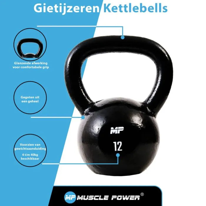 Muscle Power Classic Kettlebell — Gietijzer | 4 t/m 40 kg
