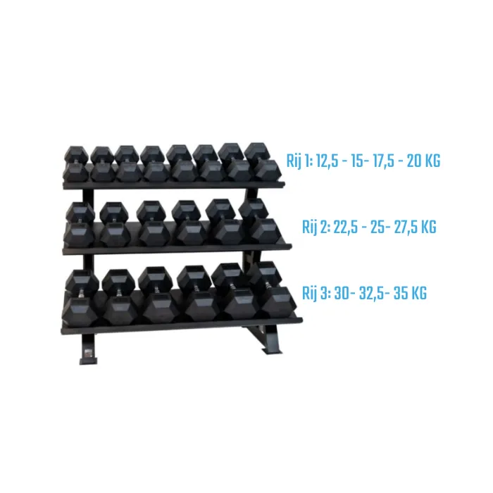 Muscle Power Dumbbellrek Heavy — 3 Laags | 132x110x80 cm