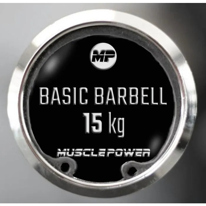 Muscle Power Olympische Halterstang — 183cm | 15kg | 28mm | Chroom