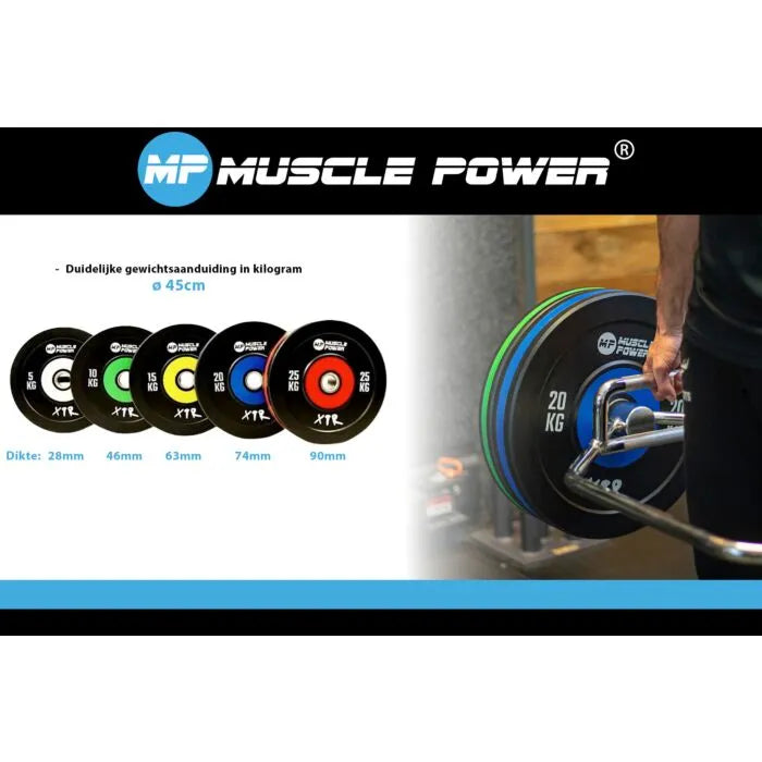 Muscle Power Bumper Plate Pro — 20 kg | Olympisch Rubber | MP866