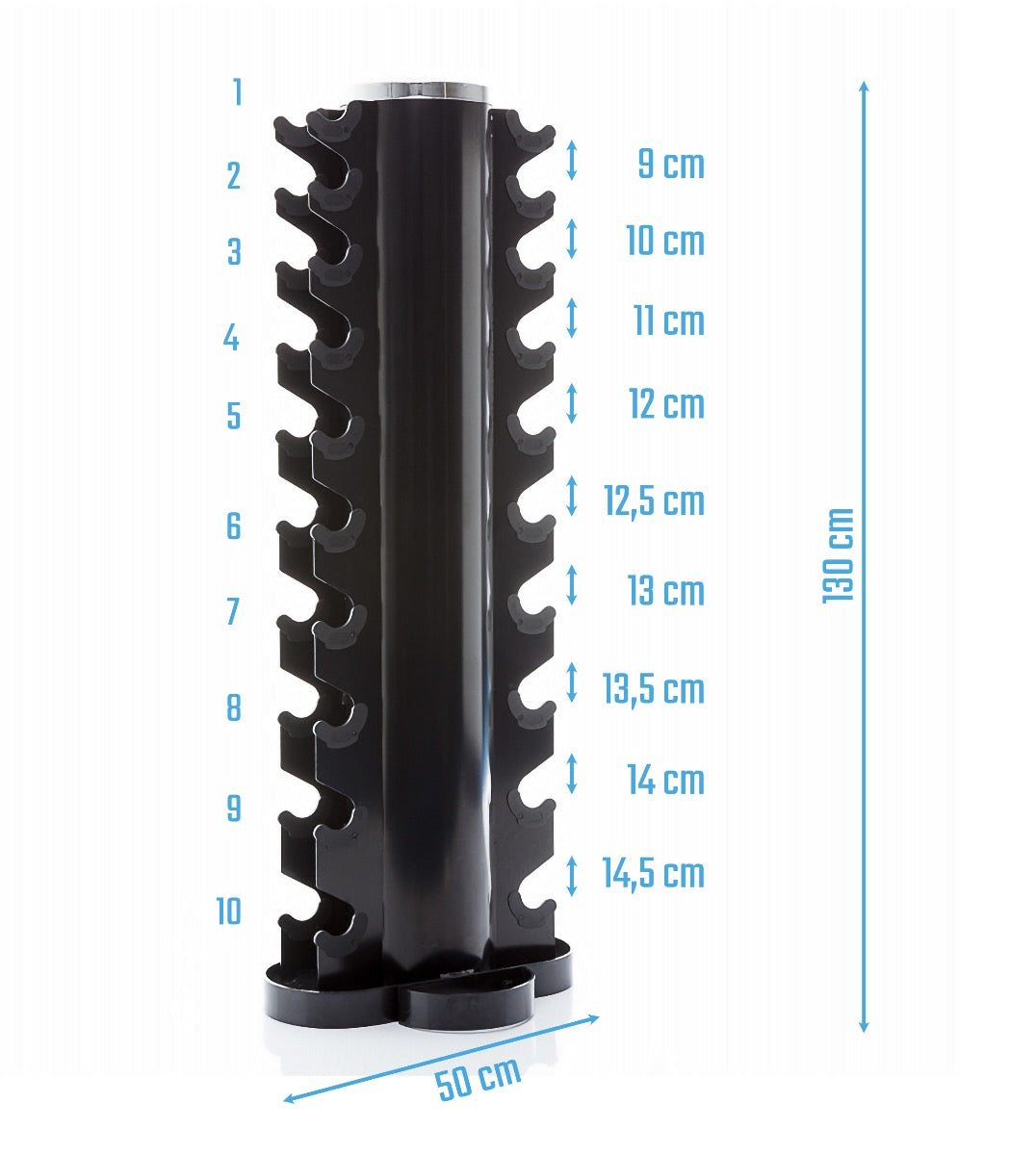 Hexa Dumbbellset 1 - 10 kg Inclusief Opbergtoren - productafbeelding 2