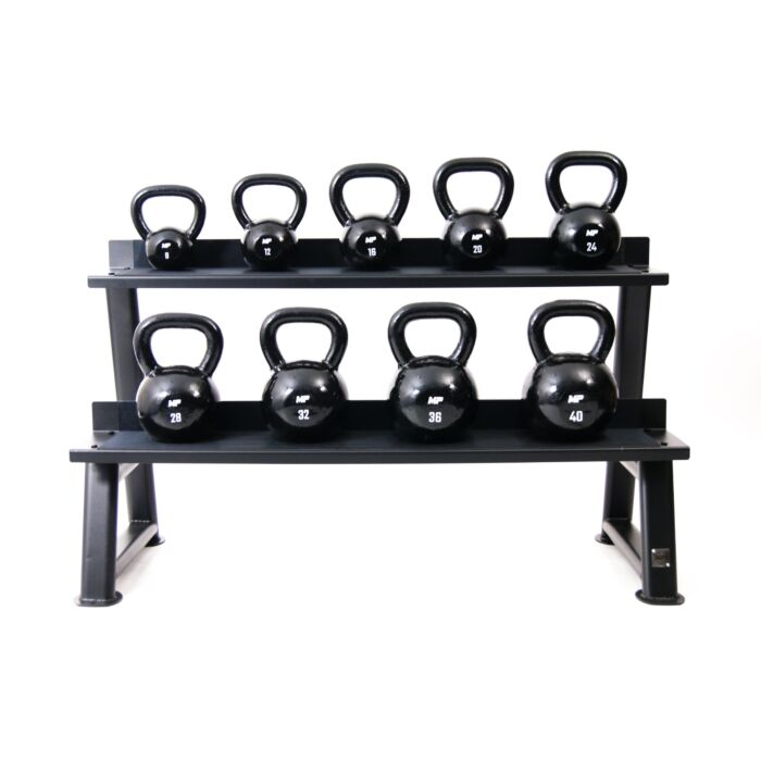 Kettlebell gietijzer 8-40 kg voordeelset incl. opbergrek - productafbeelding 1