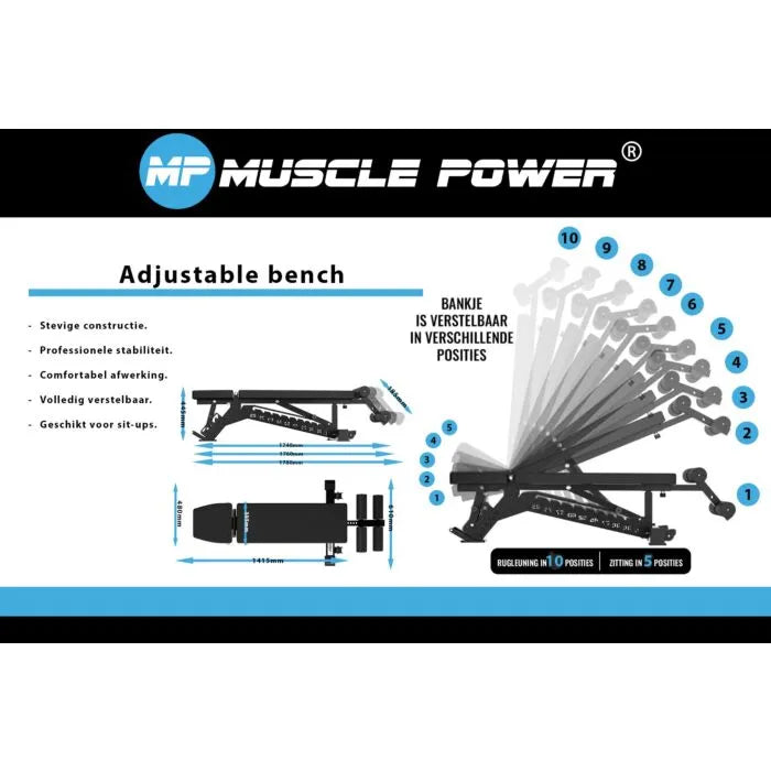 Muscle Power Verstelbare Fitnessbank MPOK9102E