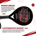 EZRIO SPORTS Padelracket Rond — Zwart Rood — 3K Carbon | Incl. Hoes | Beginner & Gevorderde