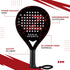 EZRIO SPORTS Padelracket Rond — Zwart Rood — 3K Carbon | Incl. Hoes | Beginner & Gevorderde